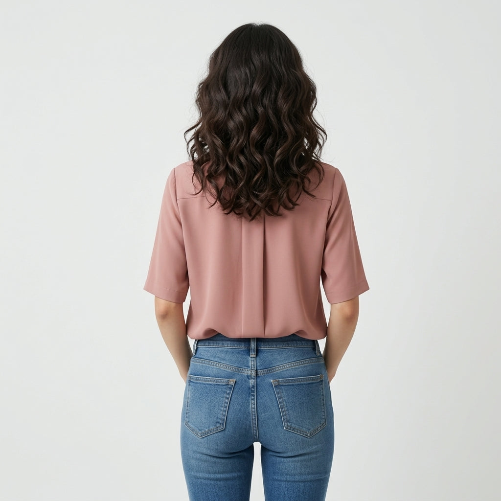 Blouse rose à plis