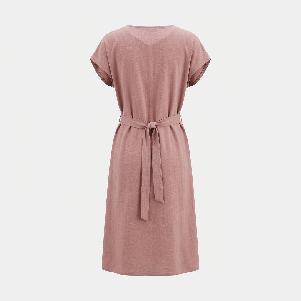 Robe midi rose