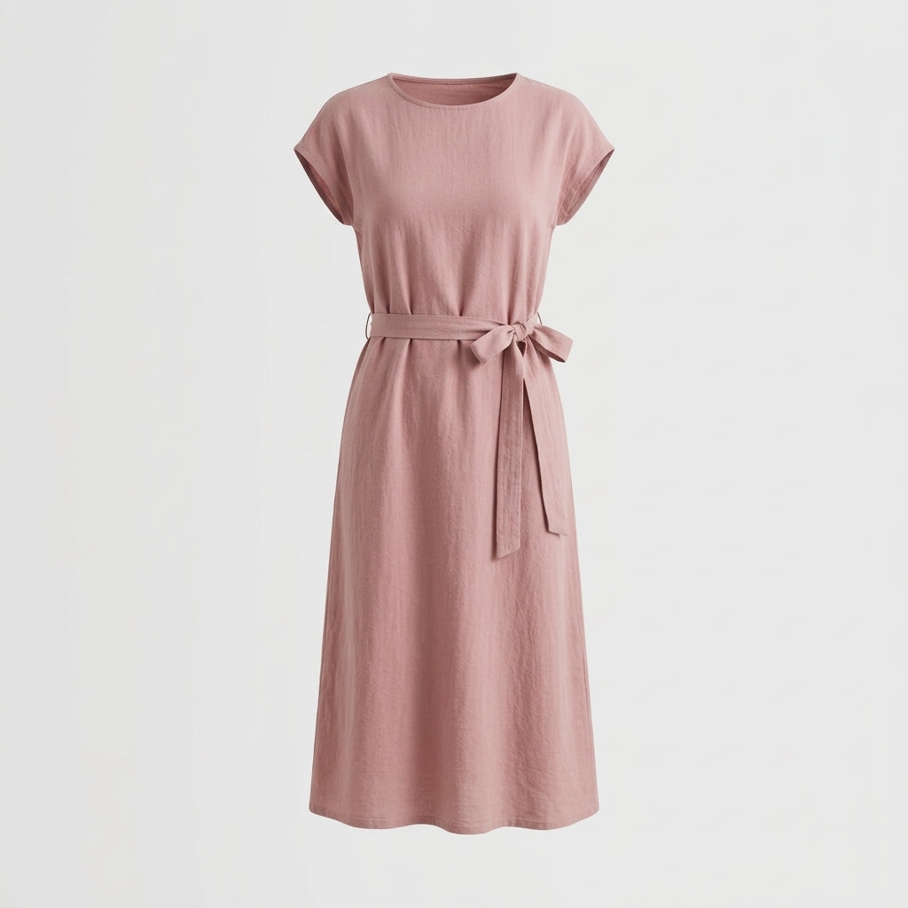 Robe midi rose