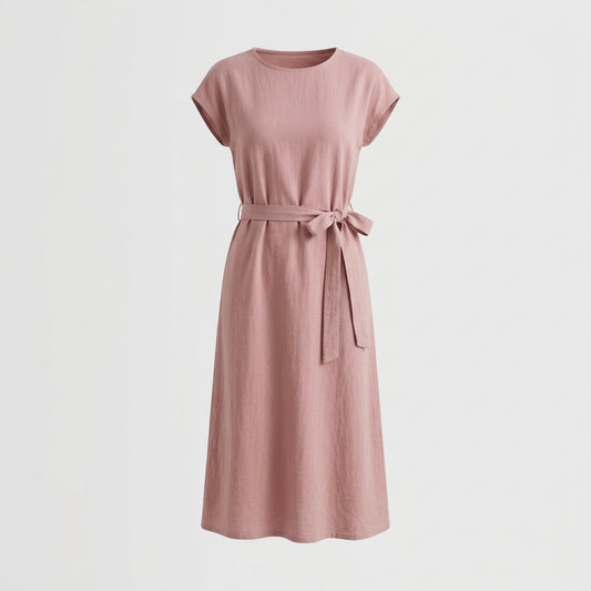 Robe midi rose